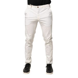 Domenico Tagliente White Tapered Dress Formal Trouser Men's Pants